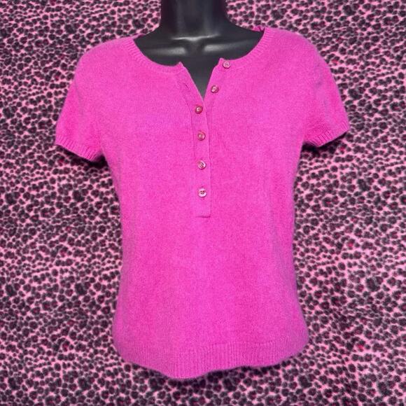 Apostrophe 100% Cashmere Short Sleeve Sweater - Picture 3 of 5